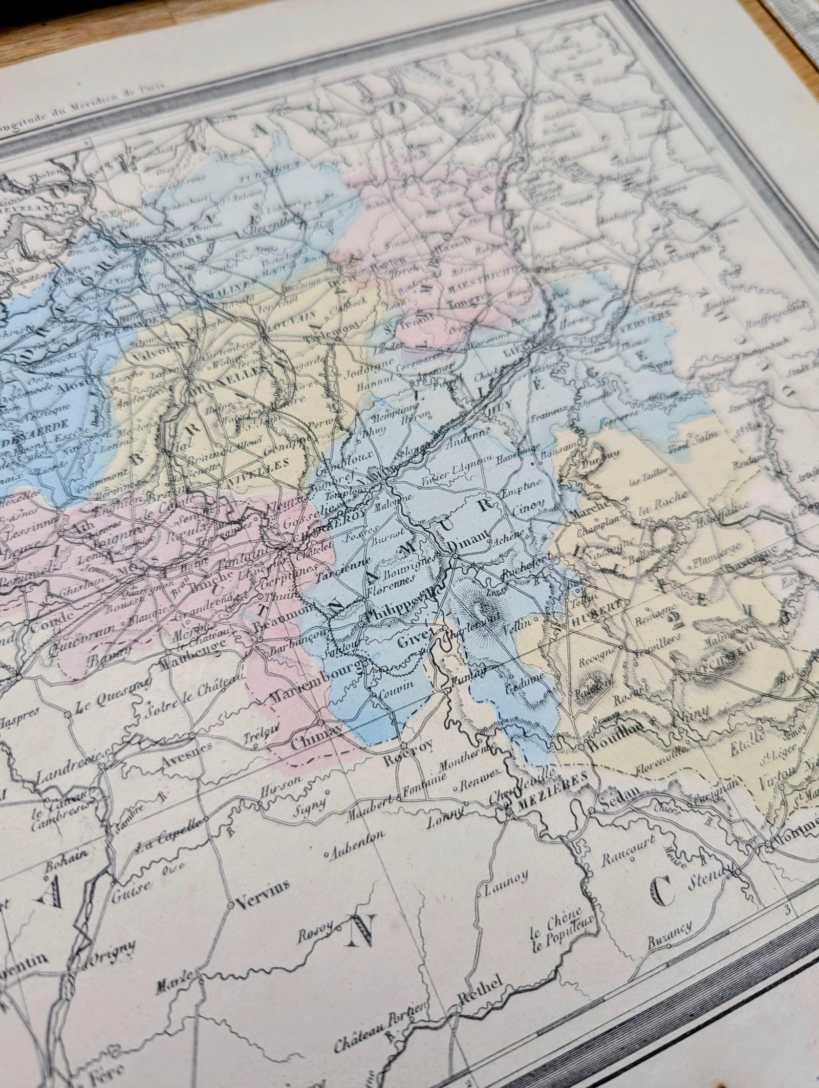A Bélgica, mapa antigo, impresso em 1852. Autêntico. – photo 7